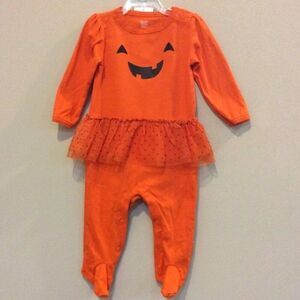 Halloween Pumpkin Tutu Outfit Carters Just One You One Piece Footie Baby Girl 9M